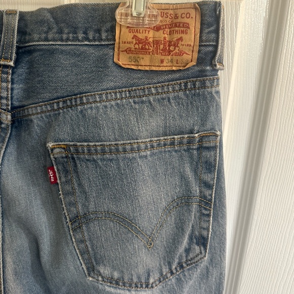 Vintage Mens Distress Levi’s 550 light blue denim 34x32 Relaxed Fit - Picture 9 of 15